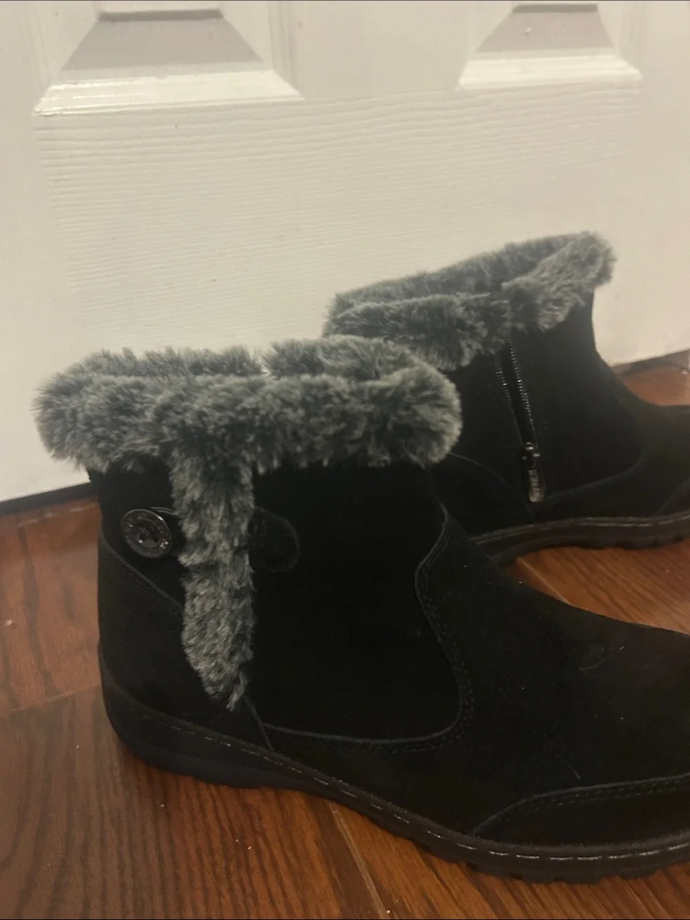 Women’s Black Faux Fur Ankle Boots